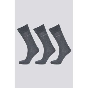 ZOKNI GANT MERCERIZED COTTON SOCKS 3-PACK CHARCOAL MELANGE kép