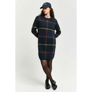 RUHA GANT CHECKED C-NECK DRESS EVENING BLUE kép