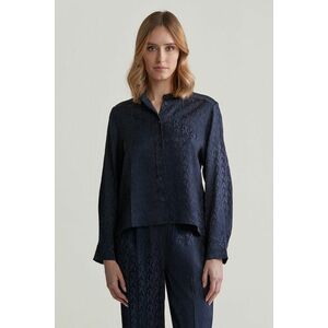 BLÚZ GANT REG MONOGRAM JACQUARD BLOUSE EVENING BLUE kép