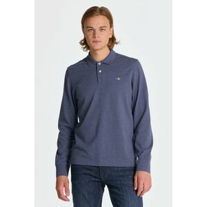 PÓLÓ GANT REG SHIELD LS PIQUE RUGGER DARK JEANSBLUE MELANGE kép