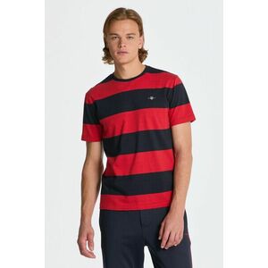 PÓLÓ GANT BAR STRIPE SS T-SHIRT RICH RED kép