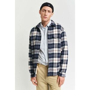 ING GANT REG FLEECE LINED FLANNEL OVERSHIRT EVENING BLUE kép