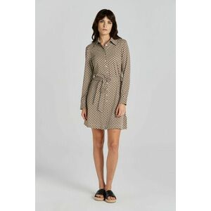 RUHA GANT SLIM MONOGRAM JERSEY SHIRT DRESS ROASTED WALNUT kép