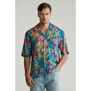 ING GANT REL TROPICAL PRINT SS SHIRT DEEP COBALT kép