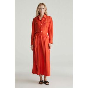 SZOKNYA GANT HABOTAI SILK SKIRT ORANGE RED kép