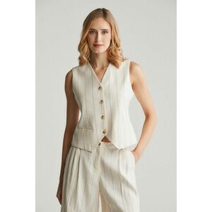 MELLÉNY GANT PINSTRIPE LINEN VEST EGGSHELL kép