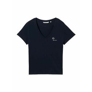 TOM TAILOR DENIM Póló sötétkék / fehér kép