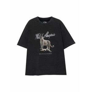 Pull&Bear Póló barna / fekete / ezüst / fehér kép