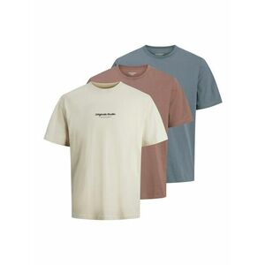 JACK & JONES Póló 'JORVESTERBRO' zafir / barna / fekete / piszkosfehér kép