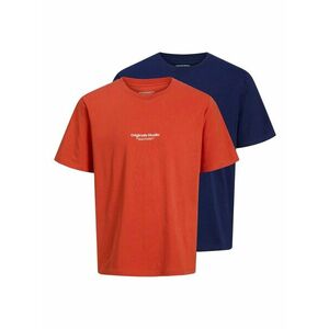 JACK & JONES Póló 'JORVESTERBRO' éjkék / piros / fehér kép