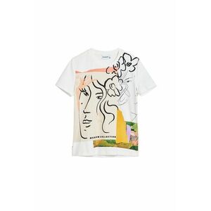 Desigual Póló 'Arty Faces' sötétsárga / korál / fekete / fehér kép