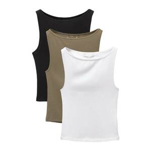 Pull&Bear Top brokát / fekete / fehér kép
