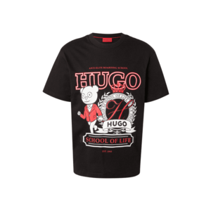 HUGO Póló 'Daporoni' gránátalma / fekete / fehér kép