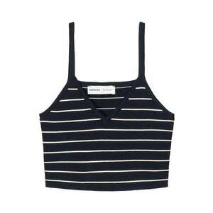 Bershka Top kék / fehér kép