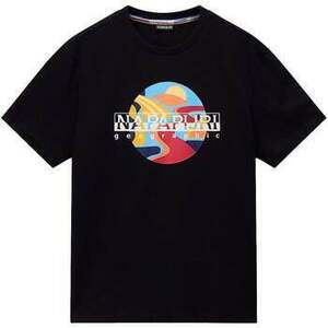 Pólók / Galléros Pólók Napapijri Valdor Graphic T-Shirt Black kép