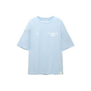 Pull&Bear Póló égkék / fehér kép