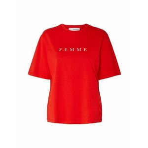 SELECTED FEMME Póló 'SLFVILJA' tűzpiros / fehér kép