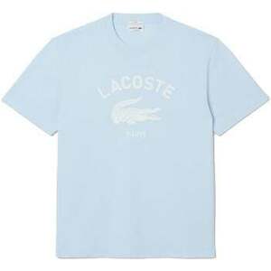 Pólók / Galléros Pólók Lacoste Signature Print Cotton T-Shirt Light Blue kép