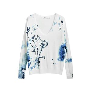 Desigual Pulóver 'Poppy' tengerészkék / sötétkék / fehér kép