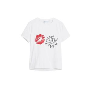 Desigual Póló 'Kiss' piros / fekete / fehér kép