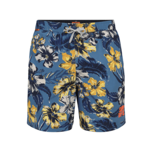 Superdry Rövid fürdőnadrágok tengerészkék / azúr / sárga / világosszürke kép