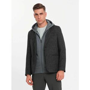 Ombre Clothing Grafit szürke melírzott hatású zakó V2 BLZB-0120 kép
