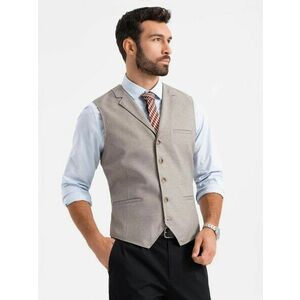 Ombre Clothing Egyedi bézs színű elegáns mellény V3 BLZV-0109 kép