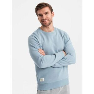Ombre Clothing Sima kék pulóver V7 SSBN-0175 kép
