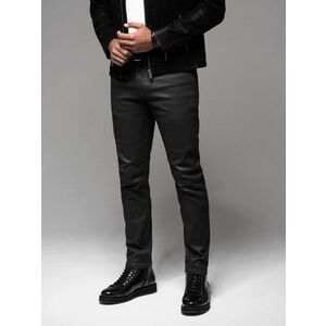 Ombre Clothing Fényes, fekete, vékony szabású férfi farmernadrág V4 PADP-149 kép