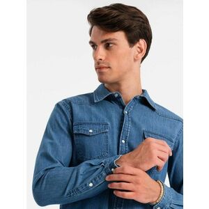 Ombre Clothing Farmerkék férfi ing V2 SHDS-0115 kép