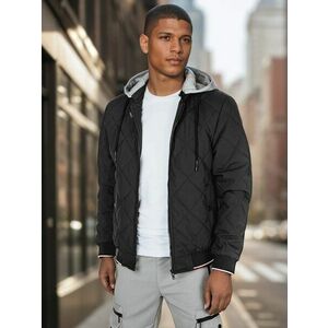 Dstreet Modern steppelt fekete bomber kabát kép