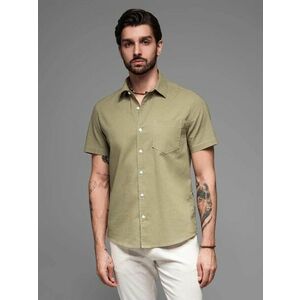 Ombre Clothing Férfi olíva színű rövid ujjú ing V6 SHSS-0167 kép