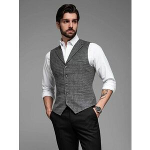 Ombre Clothing Elegáns fekete egyedi mellény V3 BLZV-0110 kép
