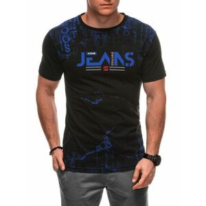OTHER Divatos fekete póló Jeans felirattal S2034 kép