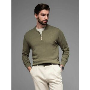 Ombre Clothing Modern olíva színű férfi pulóver V1 SWZS-0124 kép