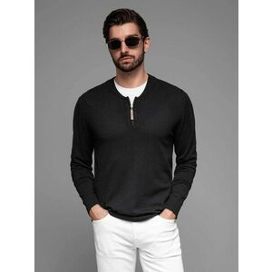 Ombre Clothing Modern fekete férfi pulóver V2 SWZS-0124 kép