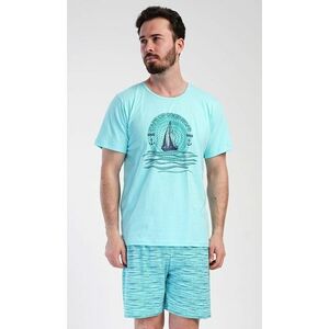 Trendi férfi pizsama Yachting menta színben kép
