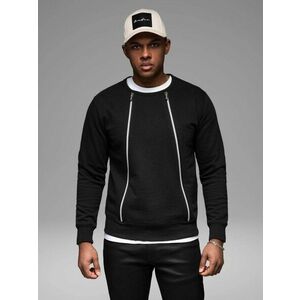 Ombre Clothing Időtlen fekete pulóver dekoratív cipzárral V1 SSNZ-0187 kép