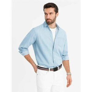 Ombre Clothing Divatos világoskék férfi ing V1 SHDS-0181 kép