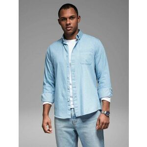 Ombre Clothing Világoskék férfi ing finom mintával V1 SHDS-0179 kép