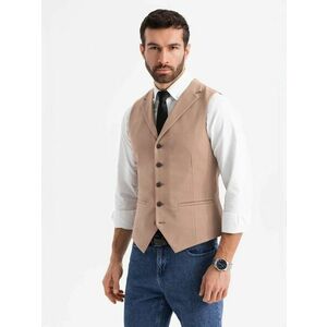 Ombre Clothing Elegáns barna férfi mellény V1 BLZV-0145 kép