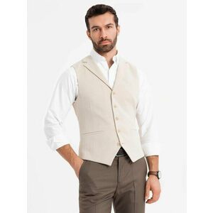 Ombre Clothing Elegáns bézs férfi mellény V2 BLZV-0145 kép