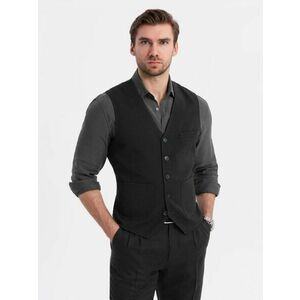Ombre Clothing Elegáns fekete férfi mellény V1 BLZV-0146 kép