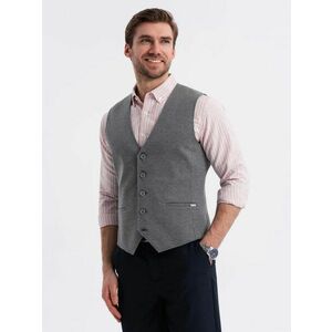 Ombre Clothing Divatos elegáns grafit férfi mellény V3 BLZV-0147 kép