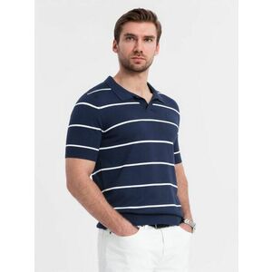 Ombre Clothing Férfi sötétkék csíkos pólóing V1 POSS-0145 kép