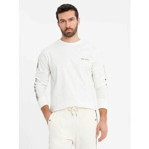 Ombre Clothing Szemet gyönyörködtető fehér hosszú ujjú póló V3 LSCL-0127 kép