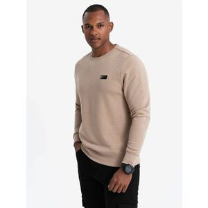 Ombre Clothing Trendi bézs színű pulóver címkével V1 SSNZ-0136 kép