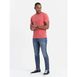 Ombre Clothing Korallszínű pamut póló V17 TSBS-0146 kép