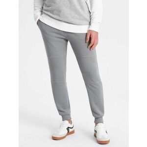 Ombre Clothing Bordázott férfi alkalmi melegítőnadrág szürke v5 om-pask-0129 kép