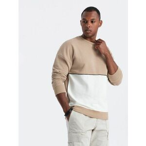Ombre Clothing Szokatlan pulóver bézs színben V2 OM-SSNZ-0130 kép